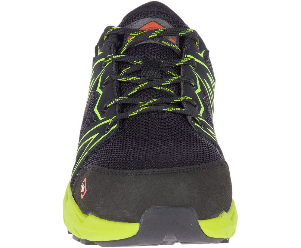 Buty Sportowe Merrell Męskie Czarne/Zielone - Fullbench Superlite Alloy Toe - 594217-DNI